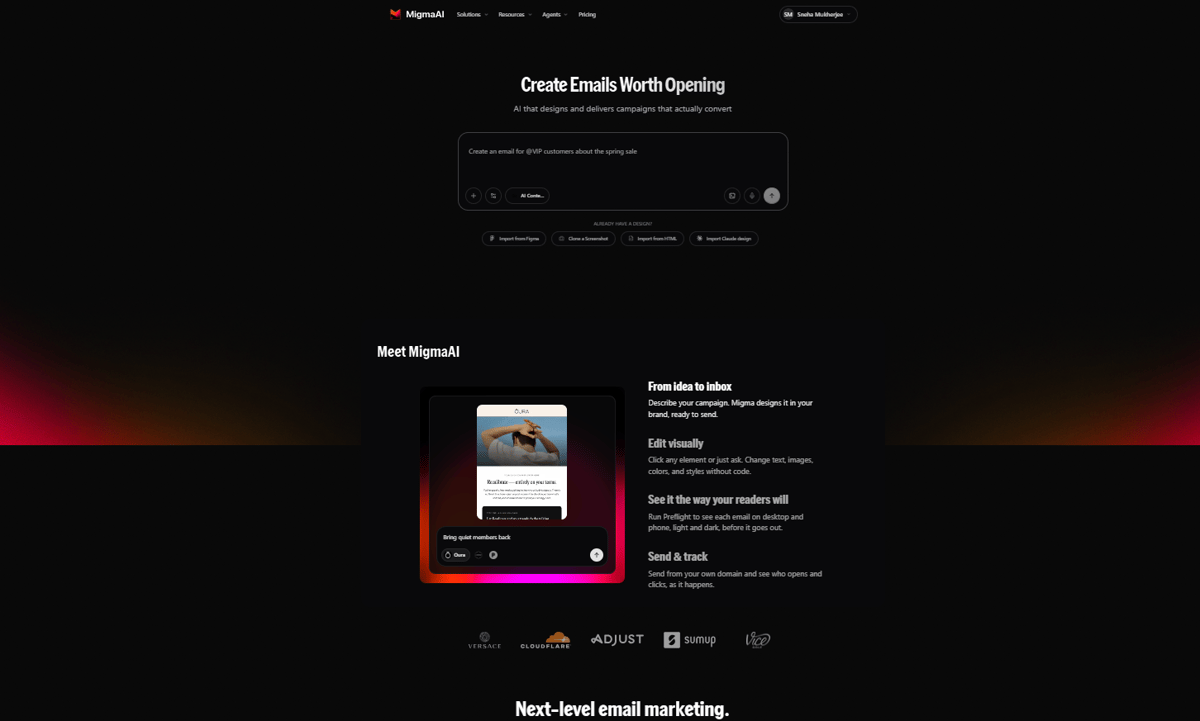 Migma Homepage