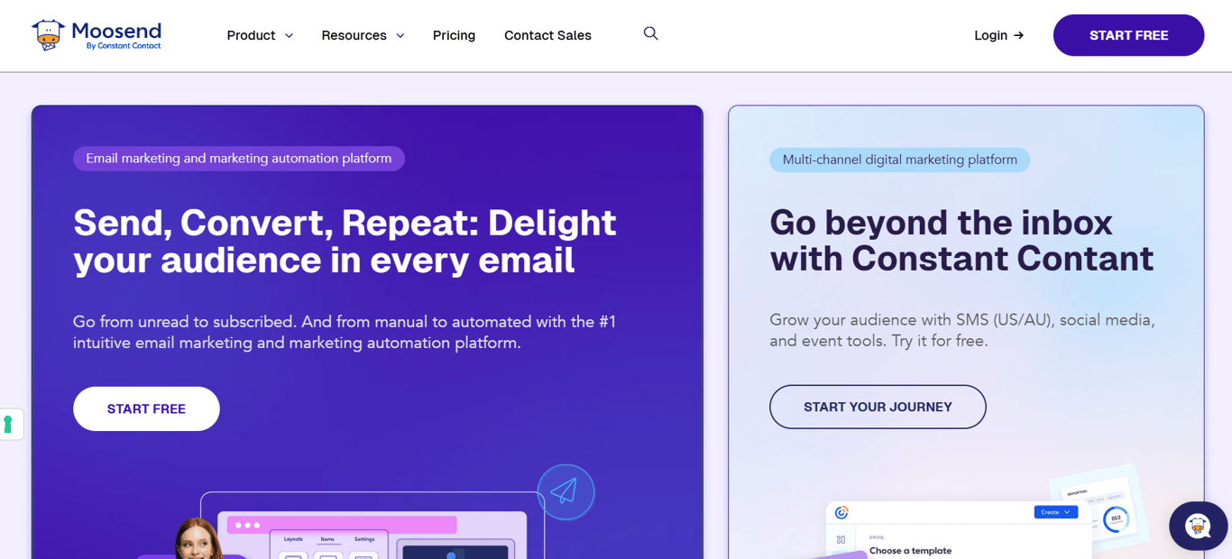 Moosend email automation dashboard
