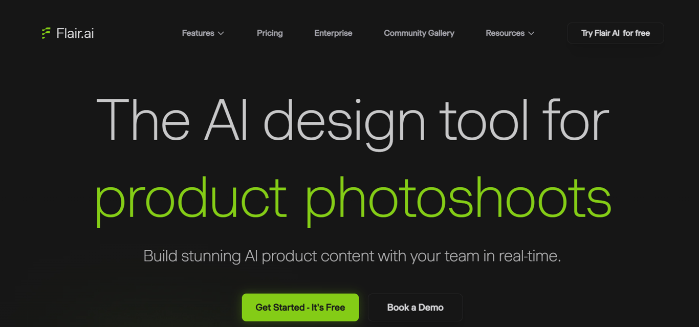 Homepage of Flair AI 