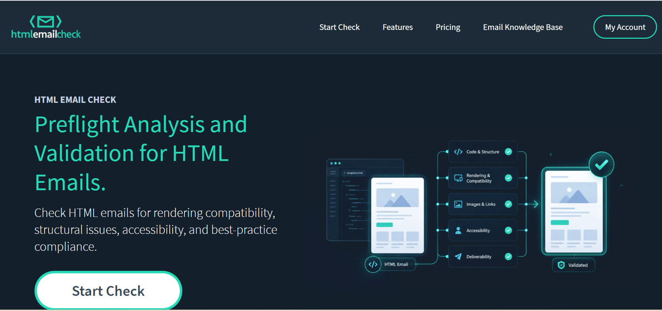 Homepage of html email check