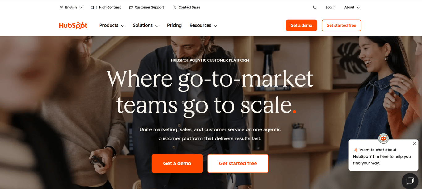 HubSpot marketing hub dashboard