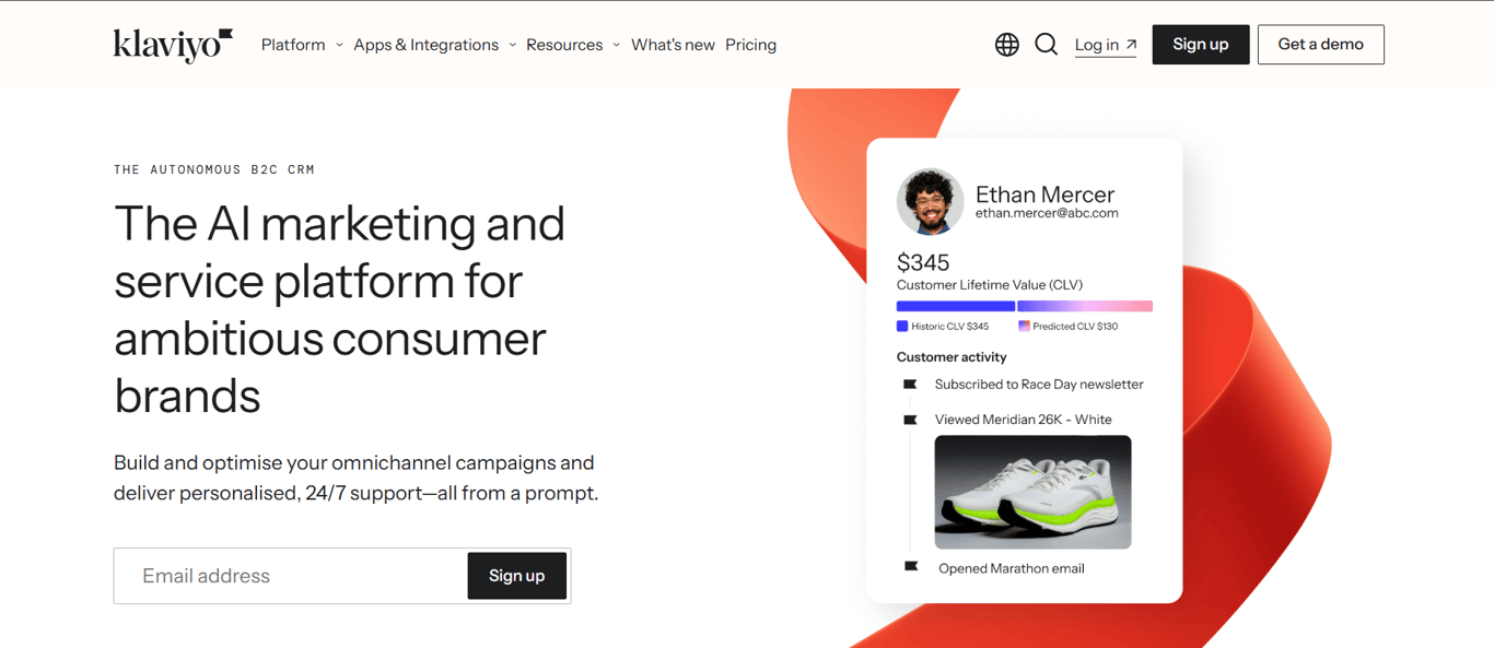 Screenshot of Klaviyo's AI subject line generation