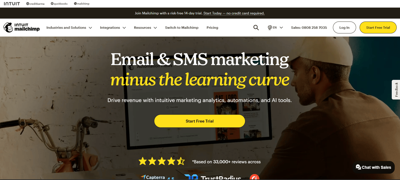 Mailchimp email marketing platform dashboard
