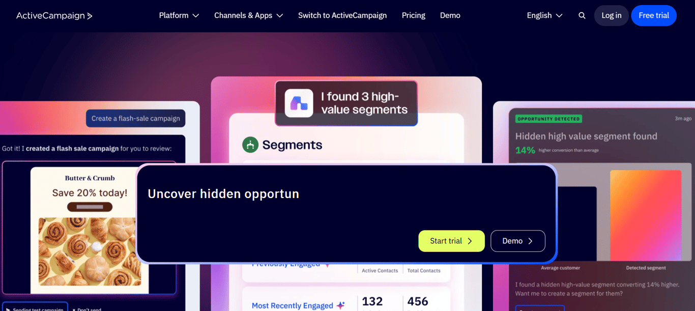 Screenshot of ActiveCampaign's Predictive Subject Lines tool