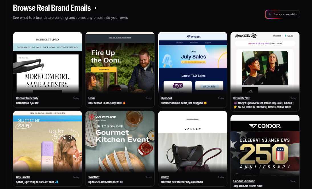 Screenshot of MigmaAI's AI subject line generator dashboard