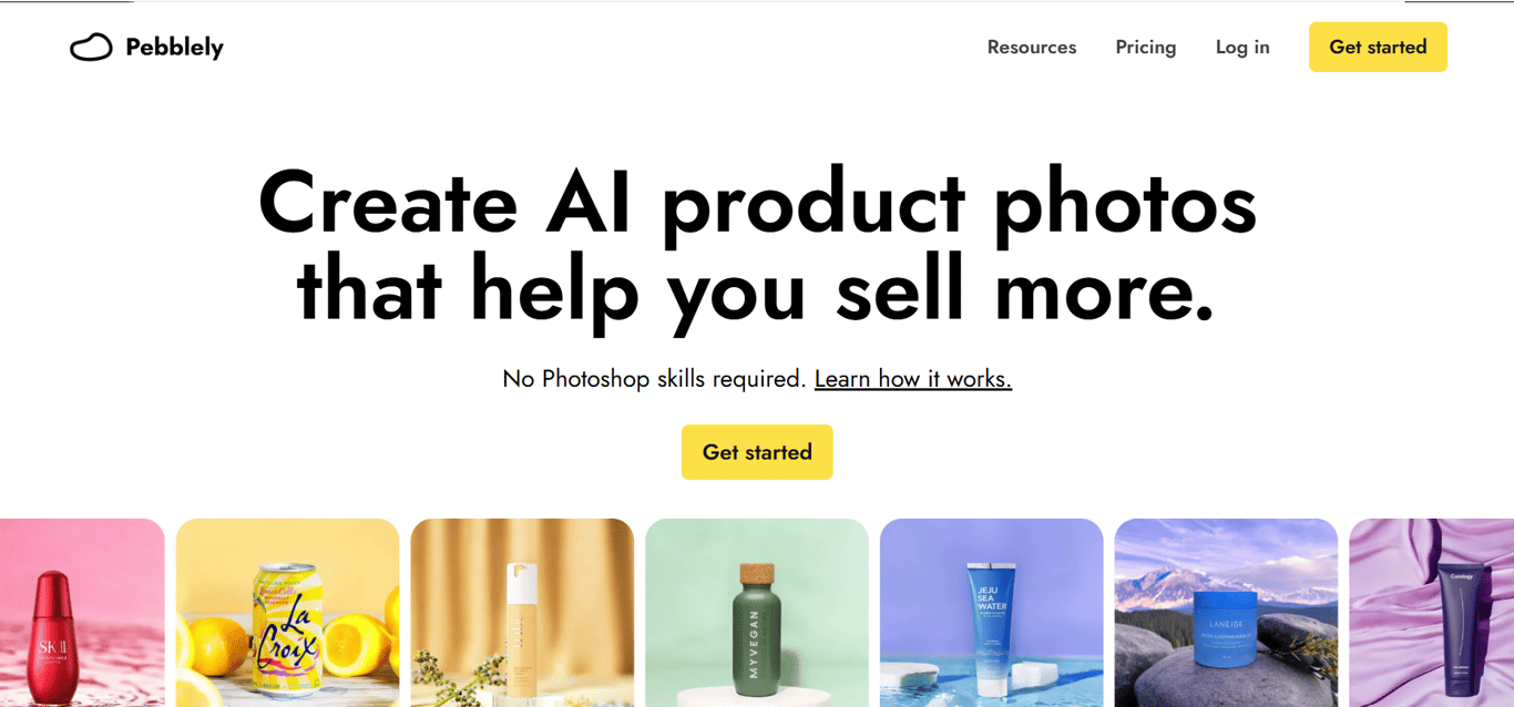Homepage of Pebblely