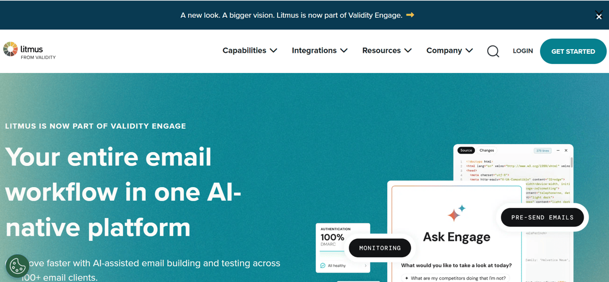 Homepage of Litmus 