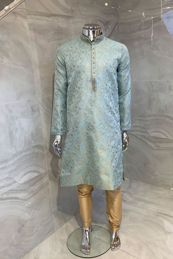 Men's 2 piece brocade printed kurta pyjama - LIGHTS, 36