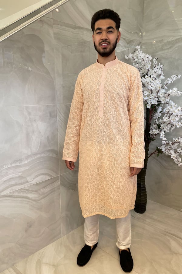 Men's 2 piece luxury embroidered suit - PCHPNK, 36