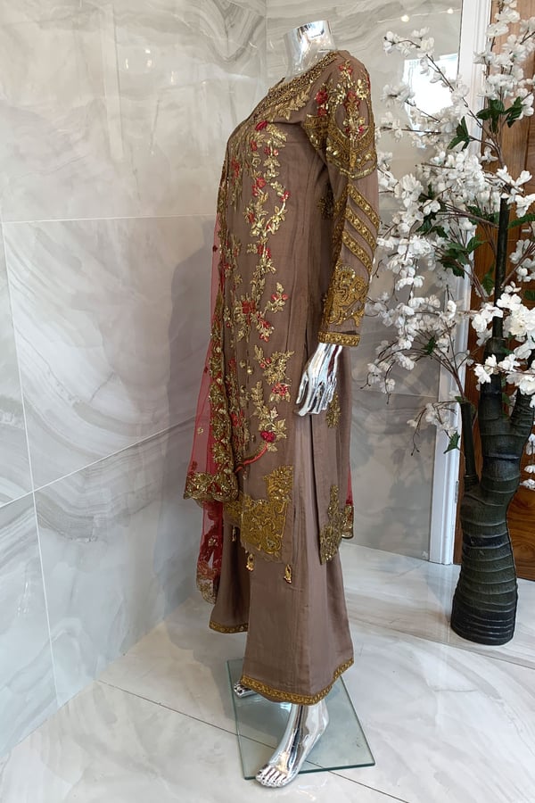 Shiffonz 3 piece embroidered plazo suit - Image 4