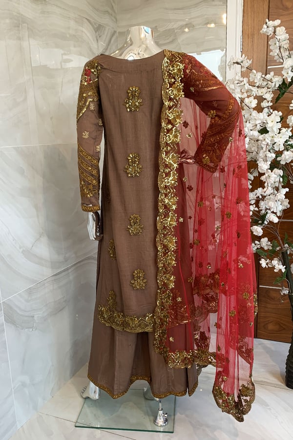 Shiffonz 3 piece embroidered plazo suit - Image 5