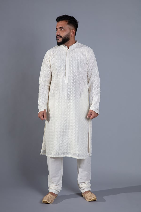 2 Piece men's thread work embroidered suit