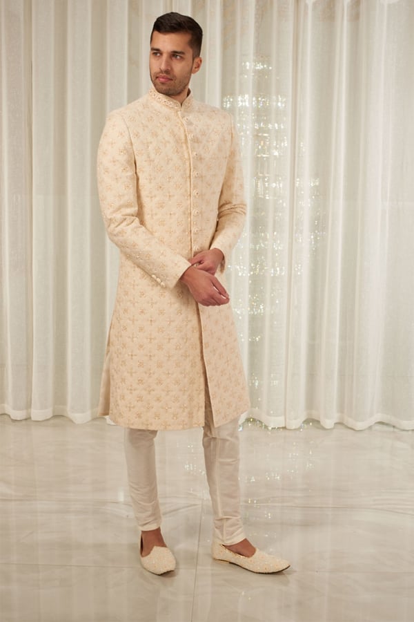 Men's luxury embroidered sherwani - Image 2