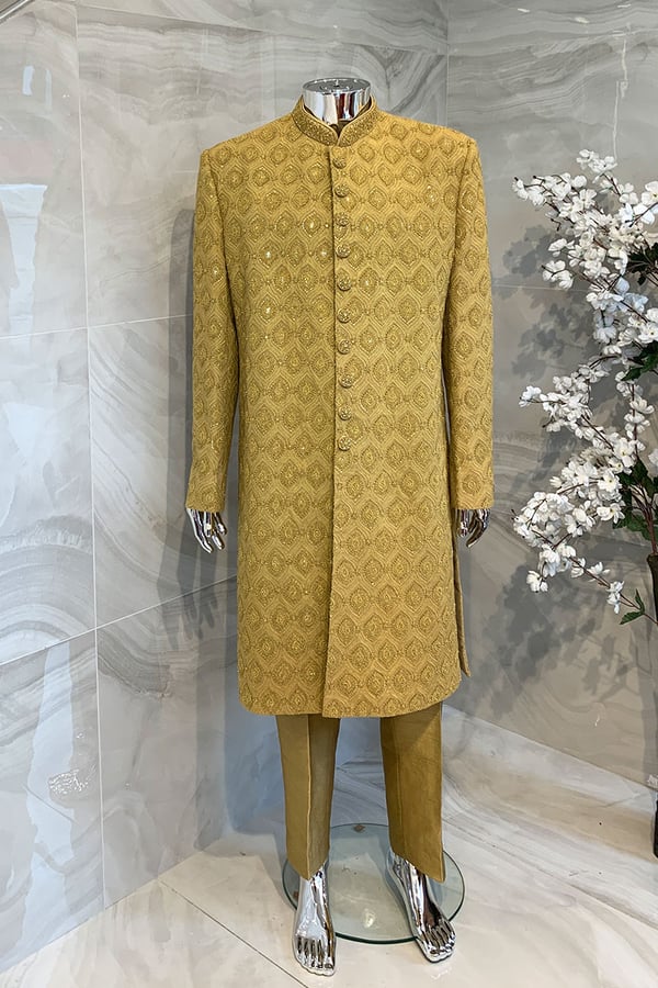 Men's luxury embroidered sherwani - DBGGLD, 36