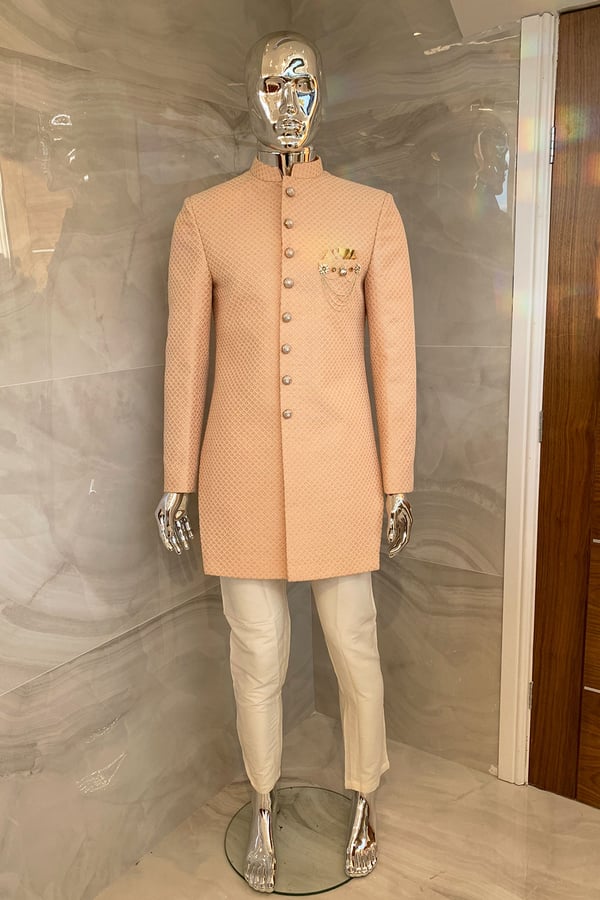 Men's 2 piece brocade sherwani