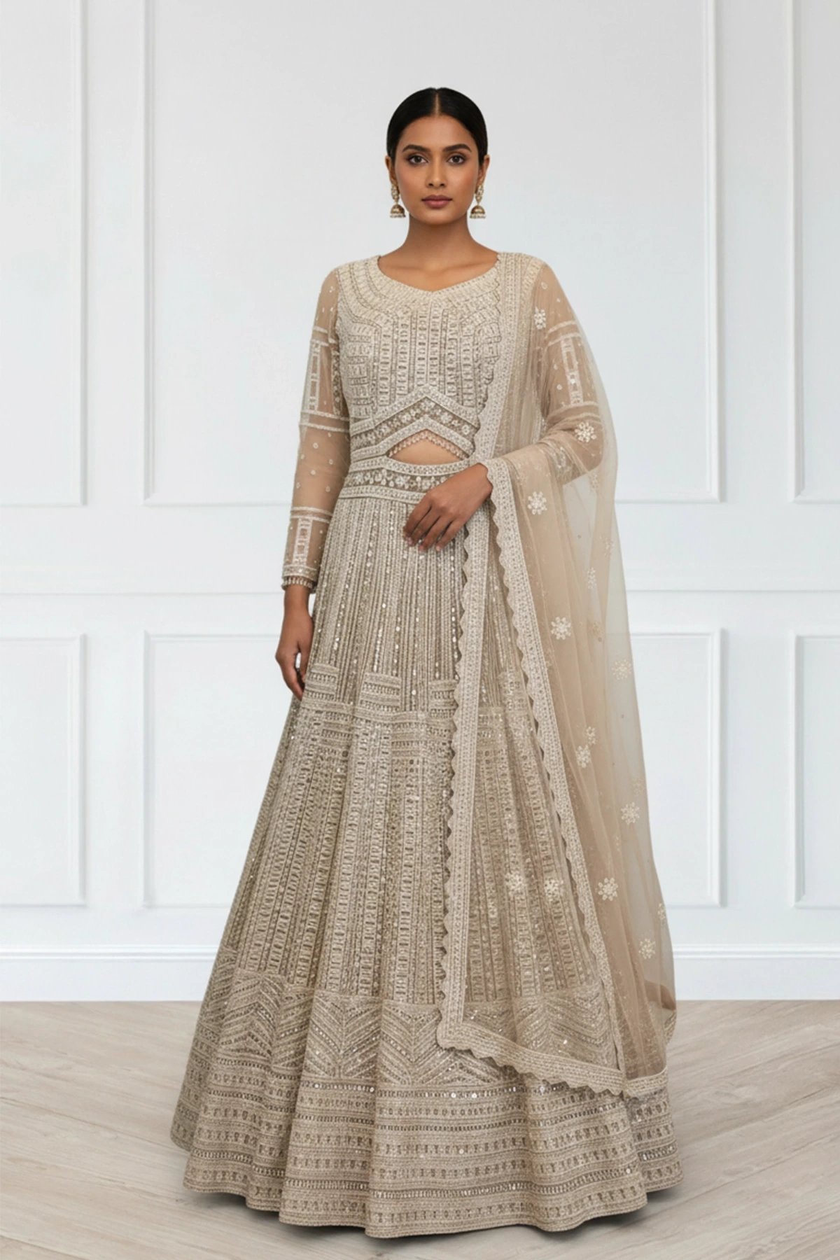 Luxury embroidered long gown