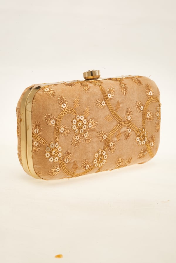 Luxury sequence embroidered clutch