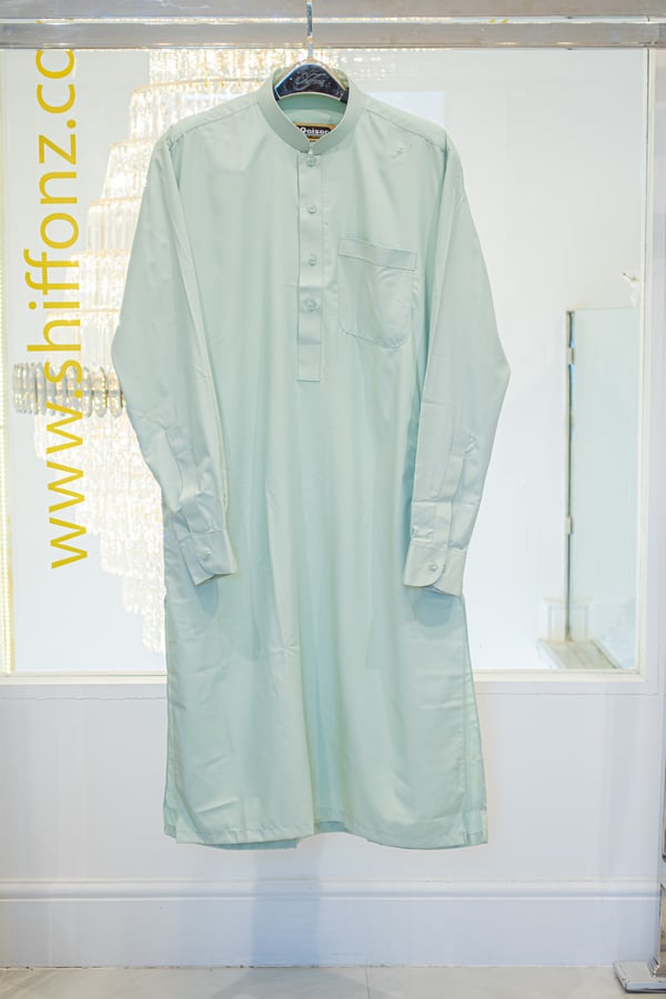 Men's plain shalwar kameez - Light Green, Large