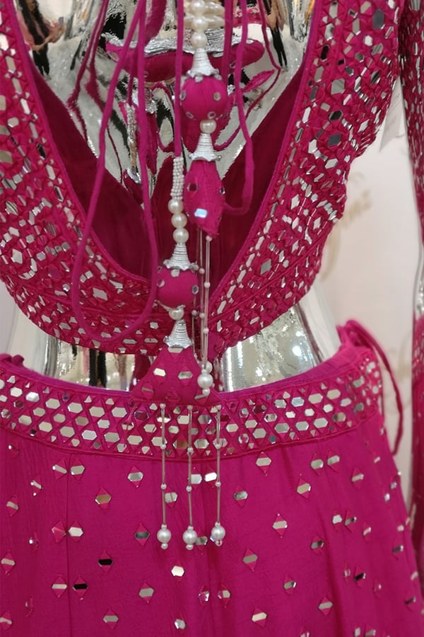 Shiffonz 3 piece mirror embroidered lengha choli - Image 6