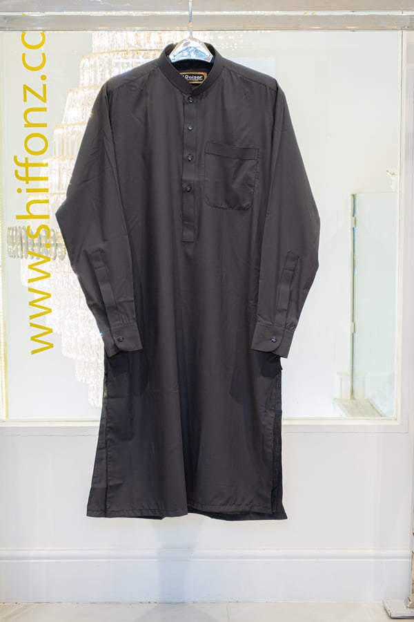Men's plain shalwar kameez - Dark Grey, Large