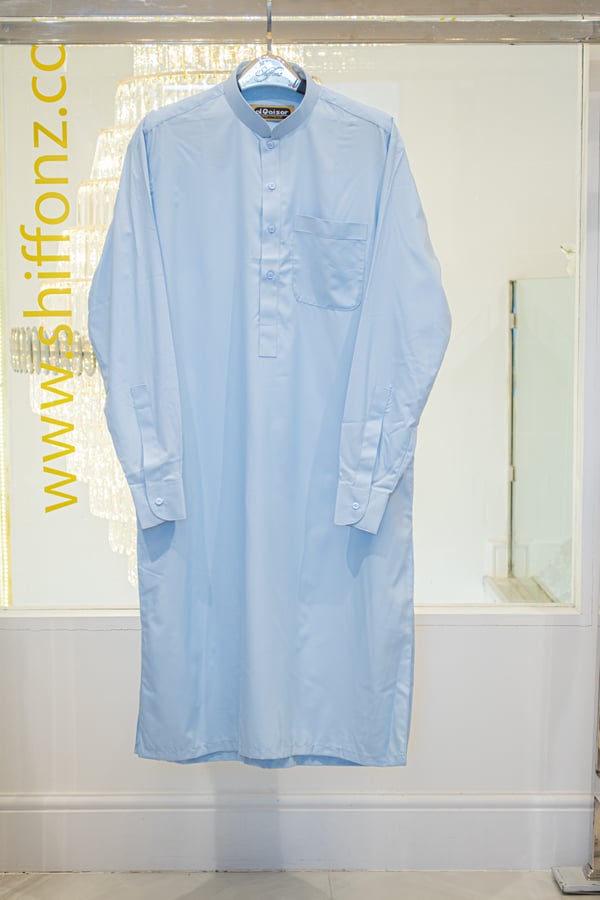 Men's plain shalwar kameez - Blue, Large
