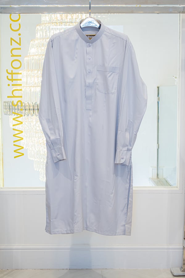 Men's plain shalwar kameez - Light Grey, Large