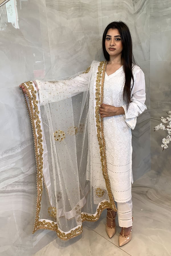 Shiffonz net embroidered dupatta