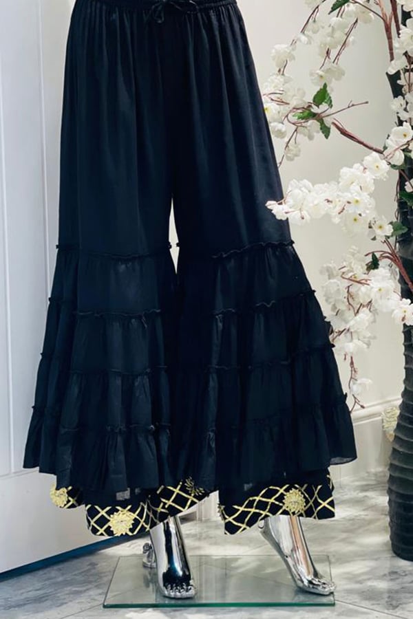 Cotton ruffled gharara