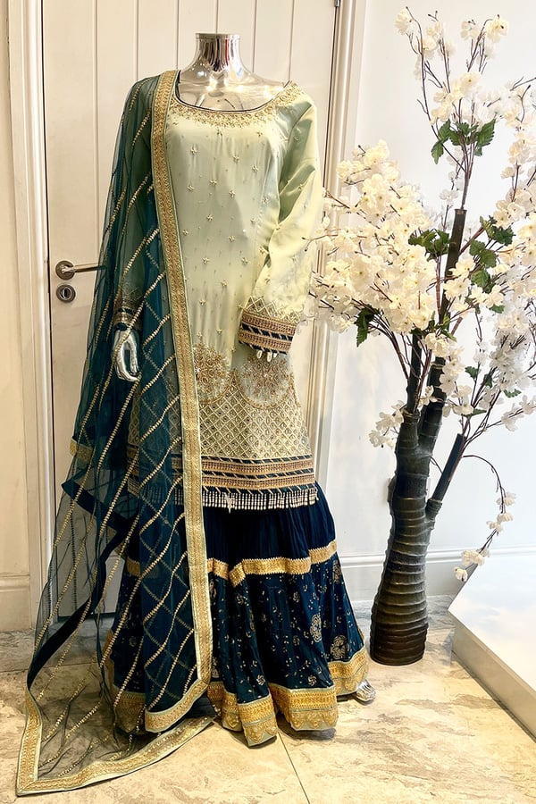 Shiffonz 3 piece luxury embroidered gharara suit - Image 2