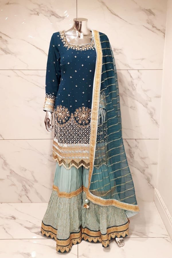 Shiffonz 3 piece luxury embroidered gharara suit - Image 3