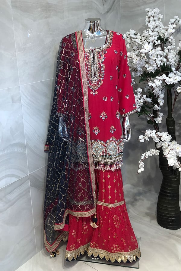 Shiffonz 3 piece luxury embroidered gharara suit