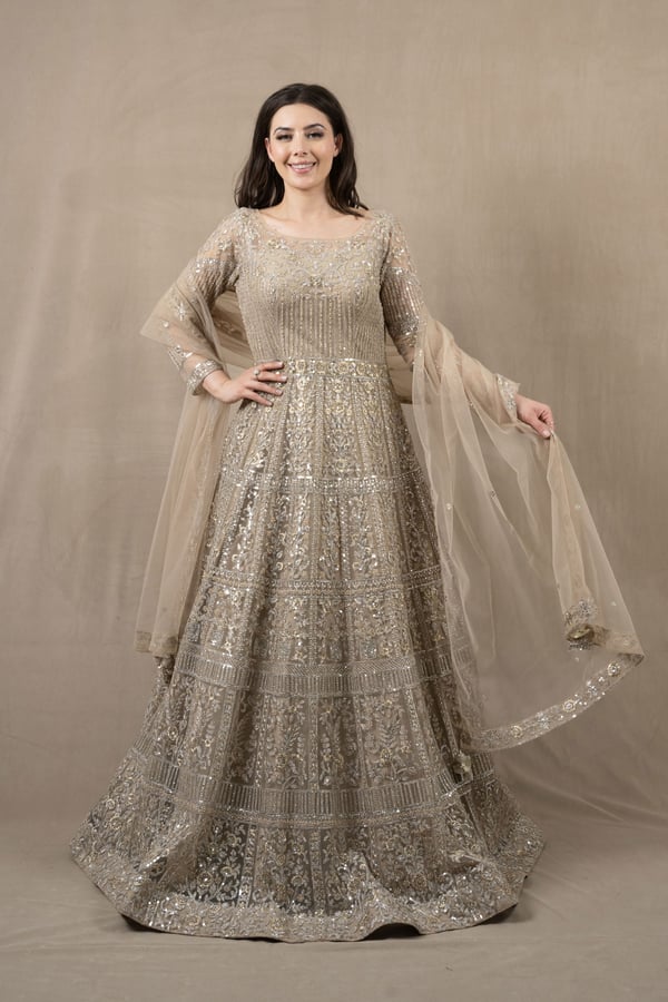 Shiffonz luxury embroidered gown with dupatta