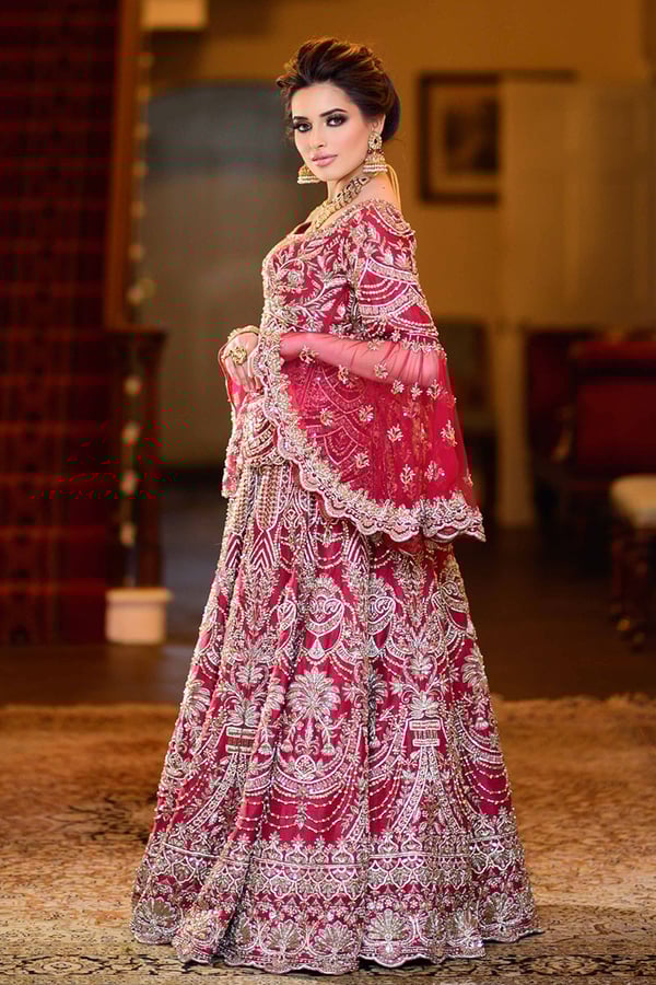 3 Piece luxury embroidered bridal lengha - Image 2