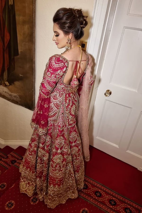 3 Piece luxury embroidered bridal lengha - Image 3