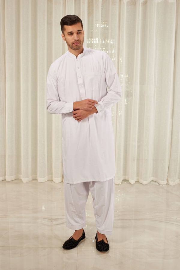 Men's plain shalwar kameez - Image 2