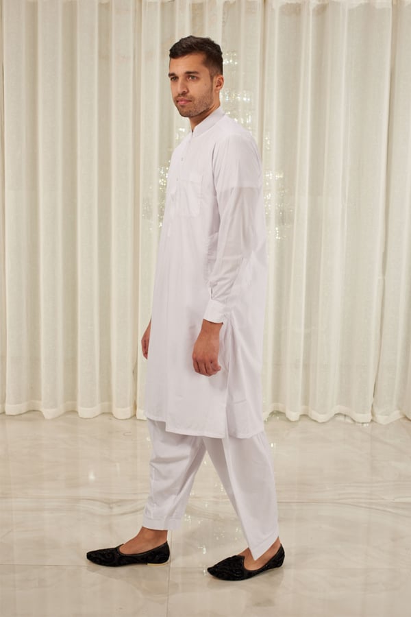 Men's plain shalwar kameez - Image 4