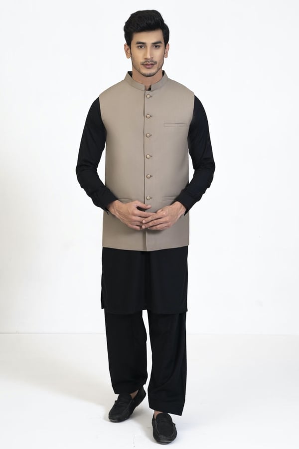 Avi casual men's plain waistcoat - Large, Light Khaki