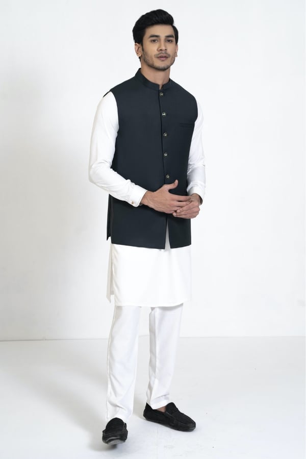 Avi casual men's plain waistcoat - Large, Dark Green