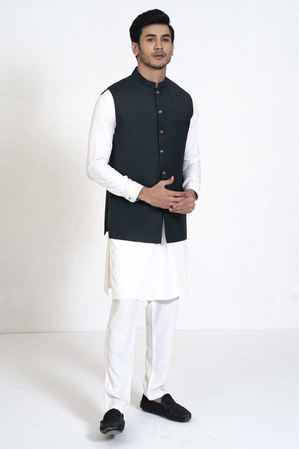 Avi casual men's plain waistcoat - Large, Dark Grey