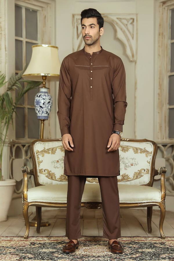 Avi men's kurta trouser - Brown, Large