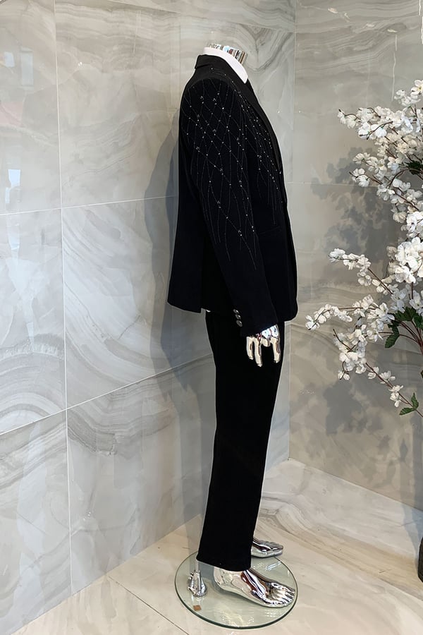 Men's luxury stretchy nylon tailored suit - Image 2