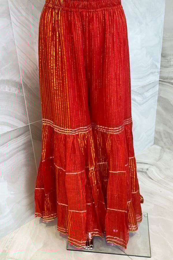 Casual embellished gharara - REDGLD, FREE SIZE
