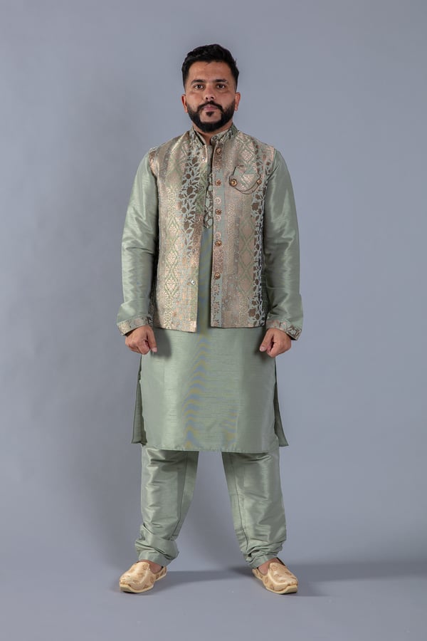 3 Piece men's waistcoat suit - Mint, 36