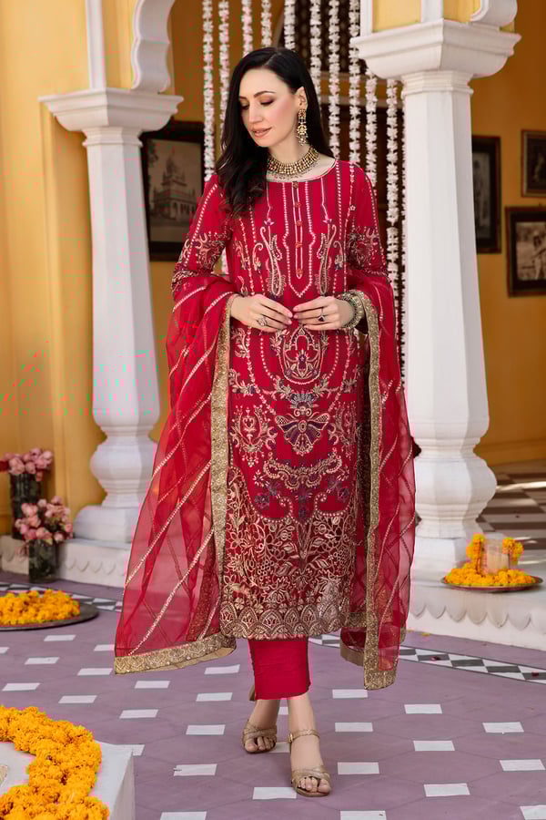 Khushian wedding collection 3 piece chiffon suit