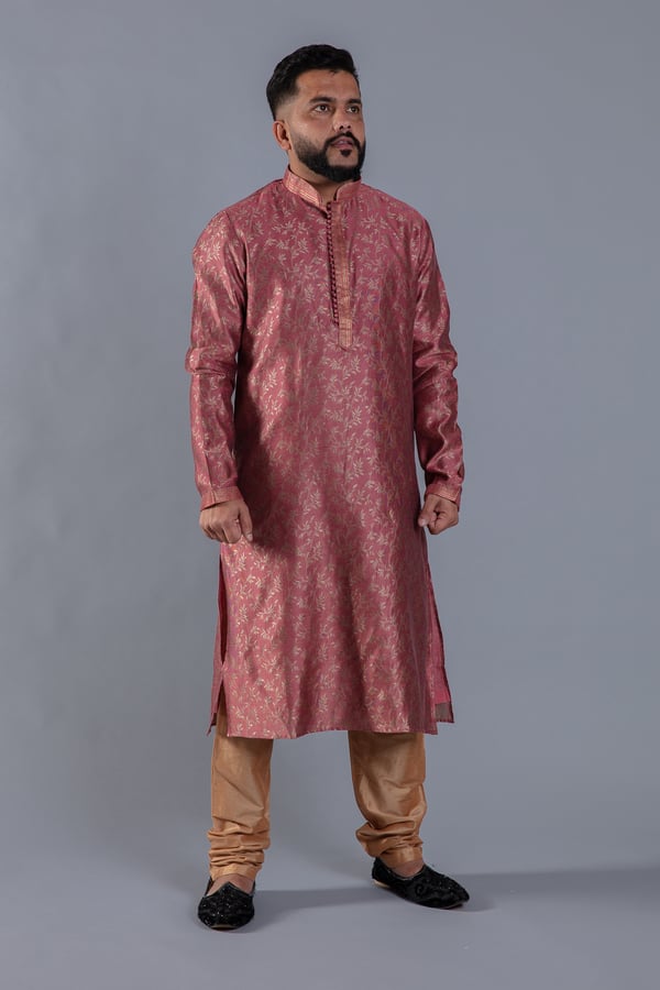 Men's brocade kurta suit - Image 2