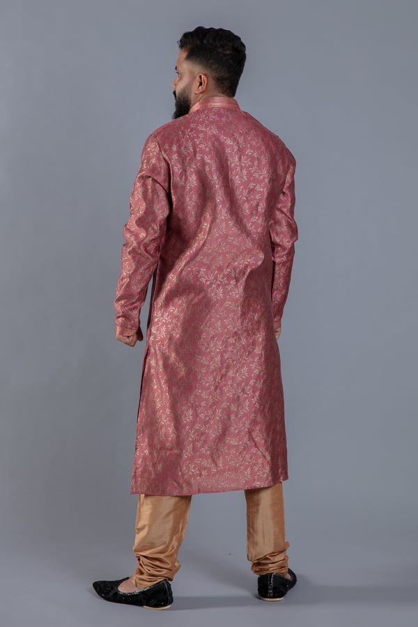 Men's brocade kurta suit - Image 3