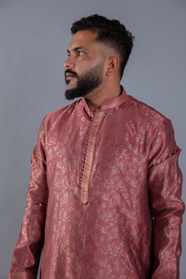 Men's brocade kurta suit - Image 5