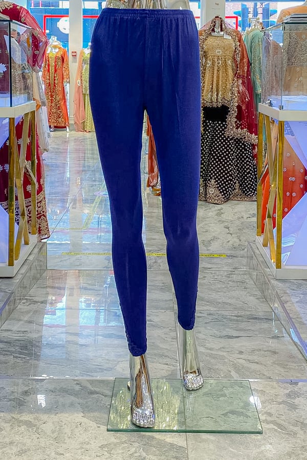 Casual lace embellished leggings