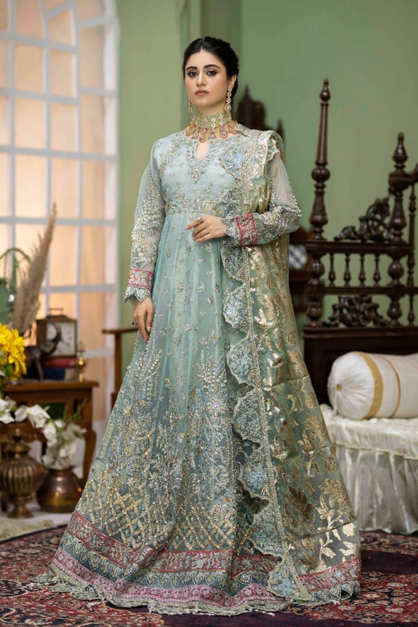 Mb inspired 3 piece heavy embroidered organza gown