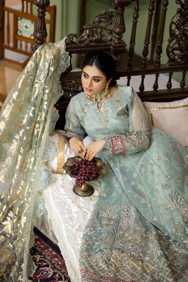 Mb inspired 3 piece heavy embroidered organza gown - Image 5